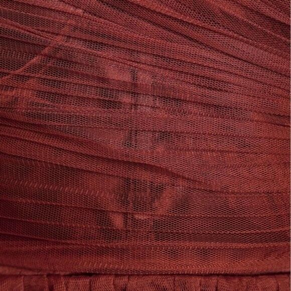 Lulus Twirl Burgundy Tulle Strapless Skater Dress size small - Picture 5 of 10